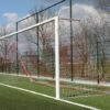 Voetbaldoel VD110 PRO 26 P-model voetbaldoel aluminium wit gecoat met opklapbare netbeugel